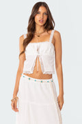 Peony Split Front Lacey Top