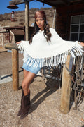 Kamila Fringe Knit Poncho