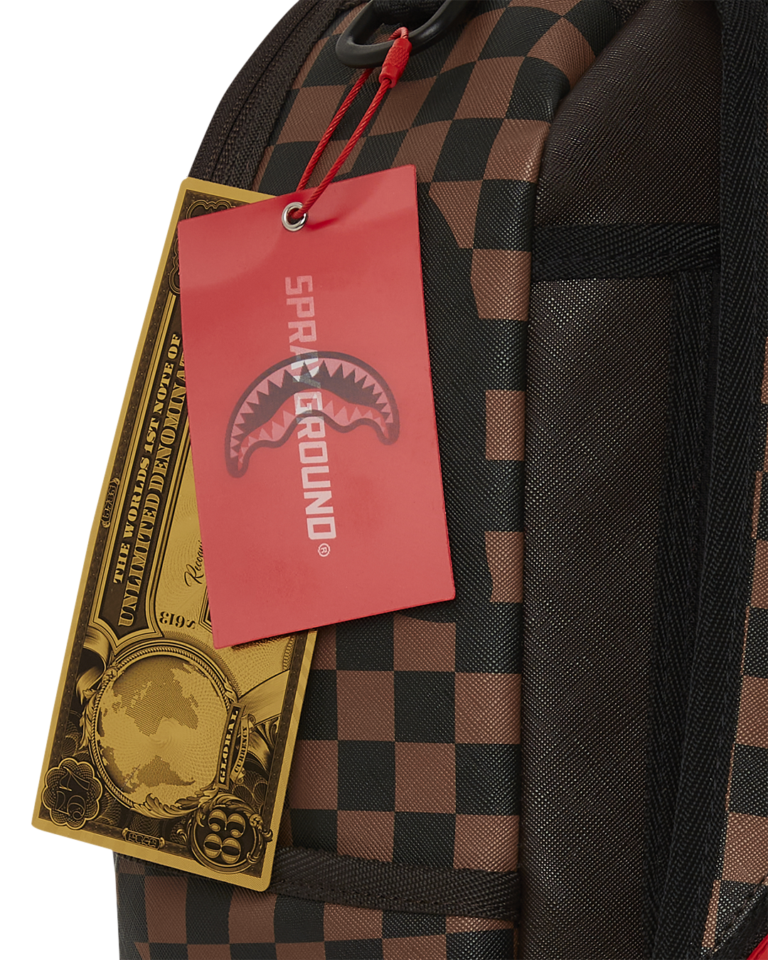 EXTERIOR GOLD ZIP POCKET SHARKS IN PARIS BACKPACK (DLXV)
