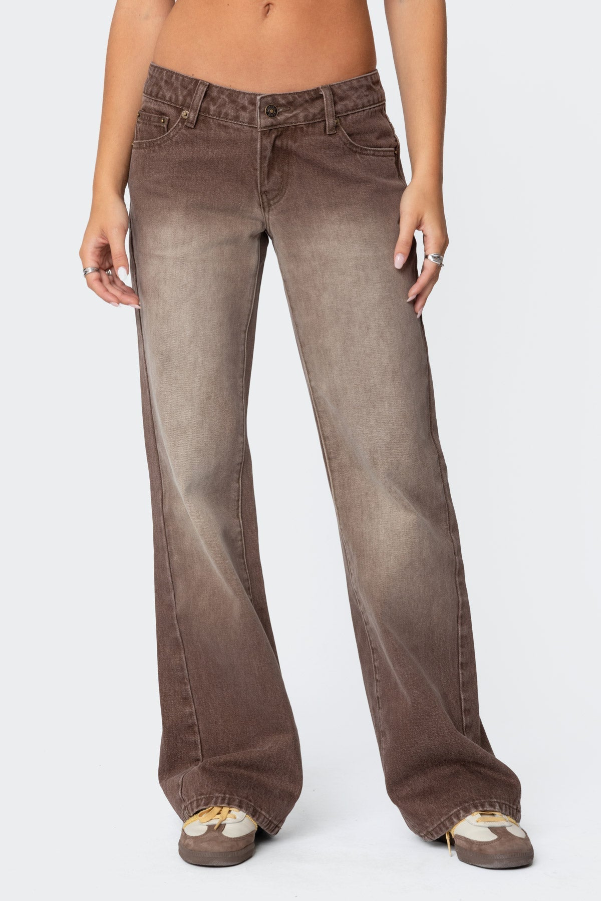 Alysse Washed Low Rise Baggy Jeans