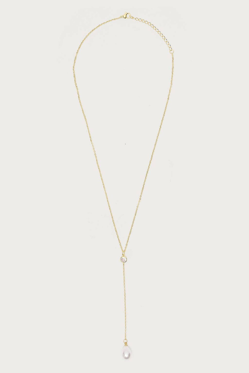 Cascading Pearly Rhinestone Necklace