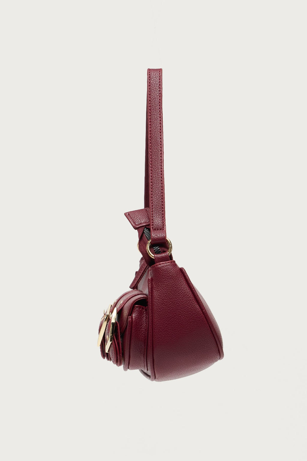 Zinnia Faux Leather Buckle Bag
