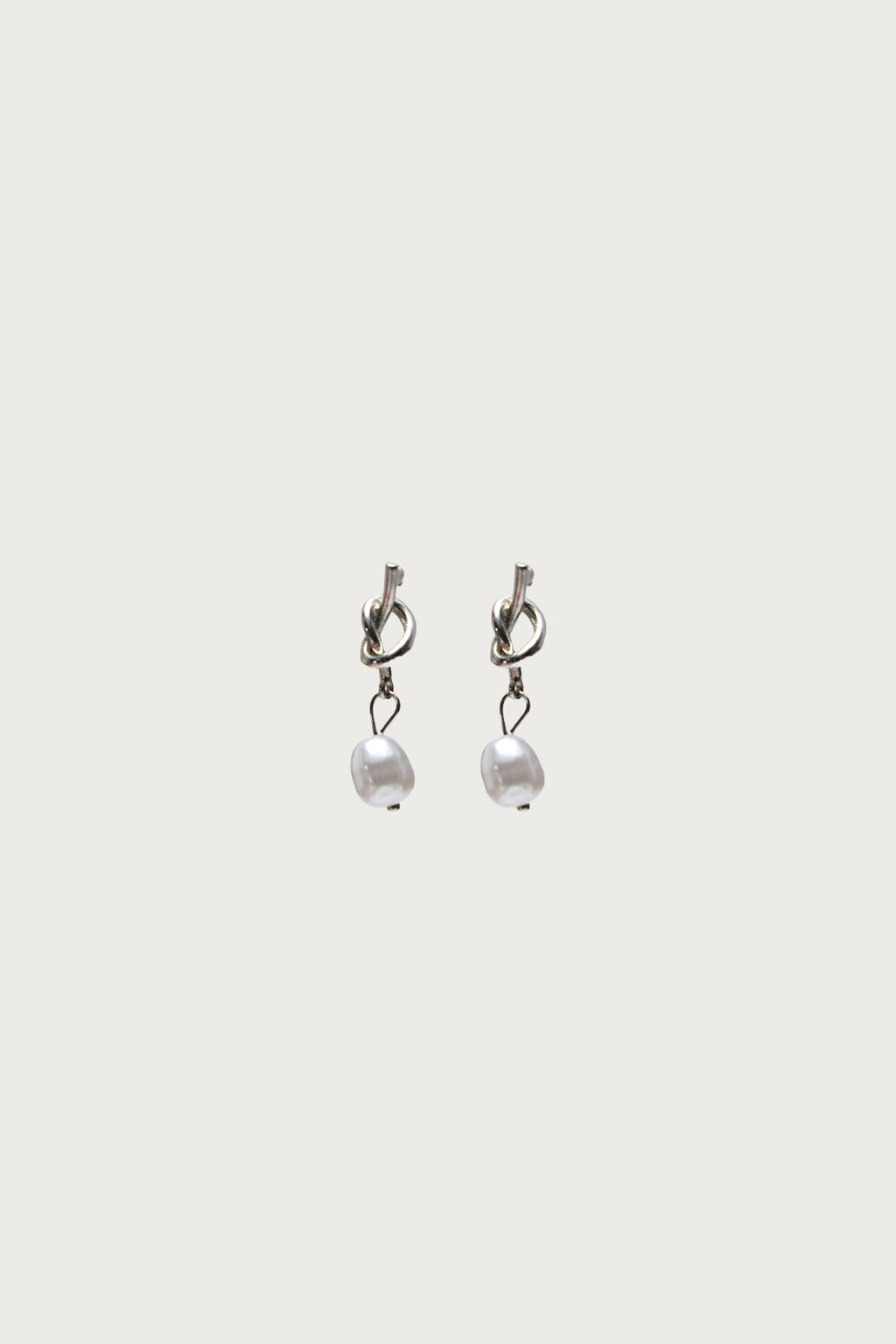 Knotted Pearl Charm Earrings