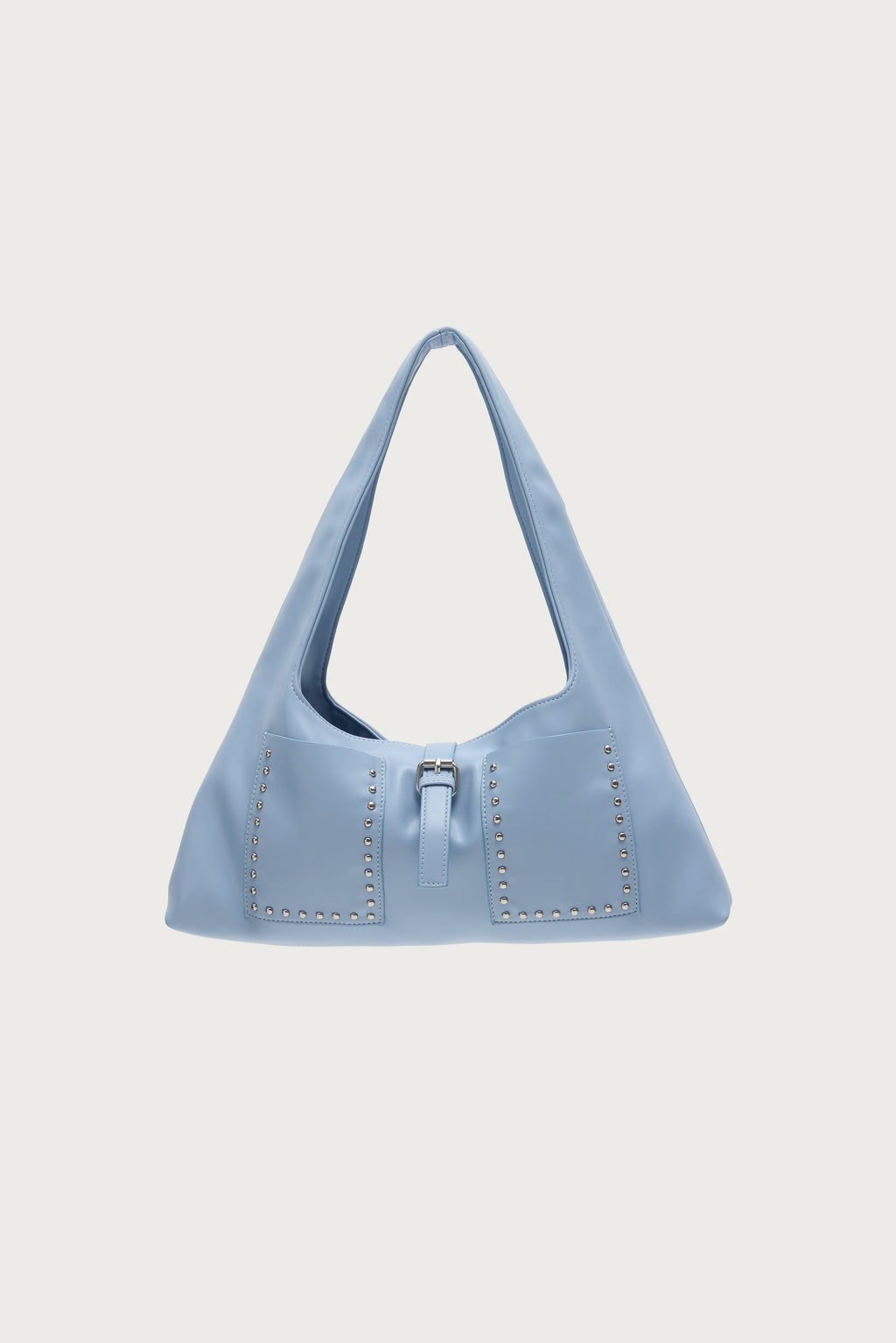 Edgy Studded Faux Leather Shoulder Bag