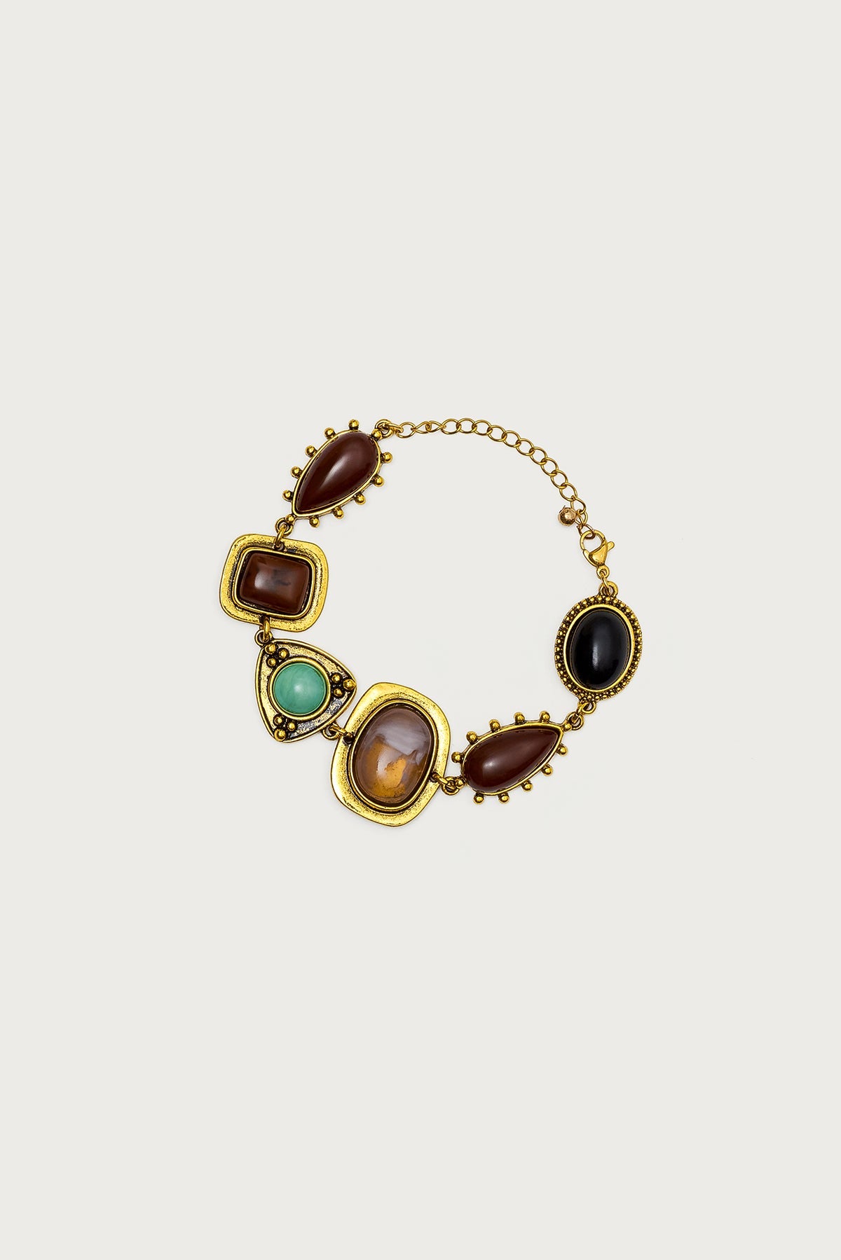 Mixed Stone Pendant Bracelet
