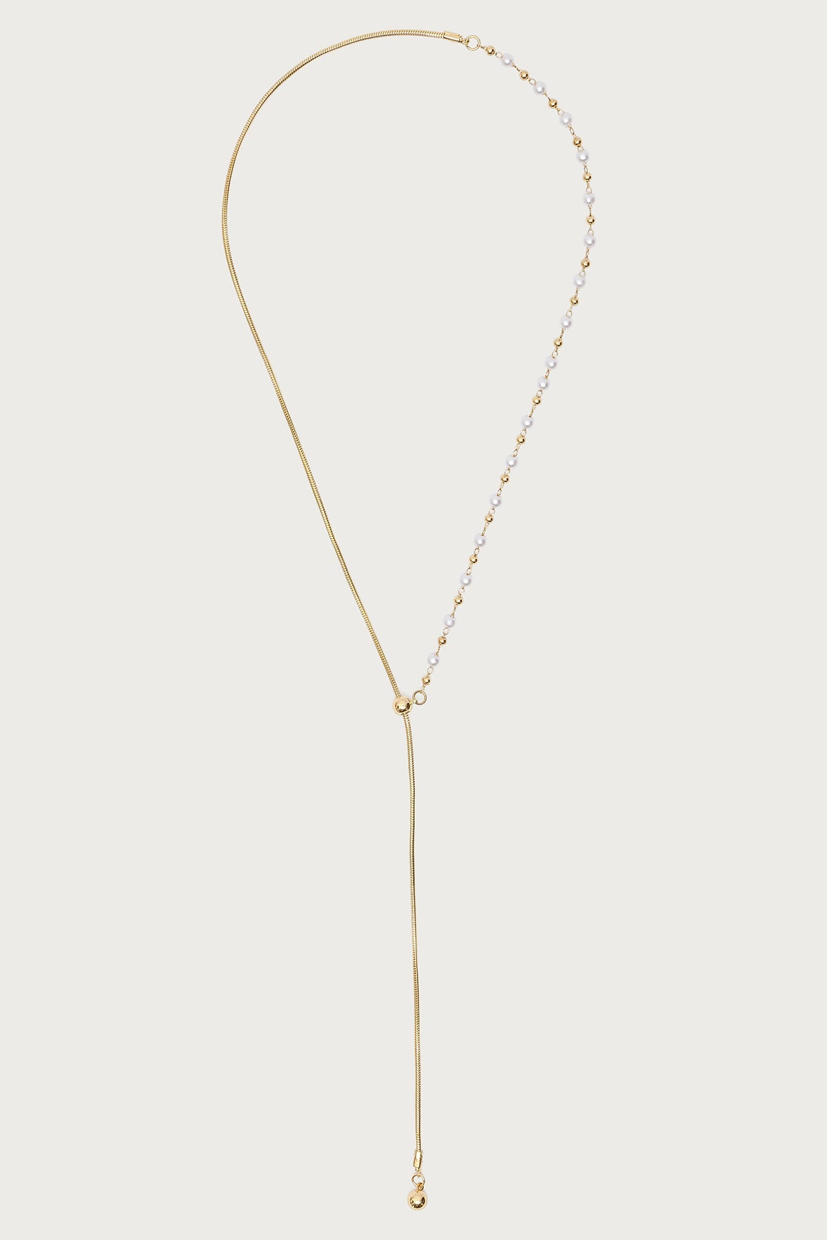 Pearl Beaded Cascading Chain Necklace