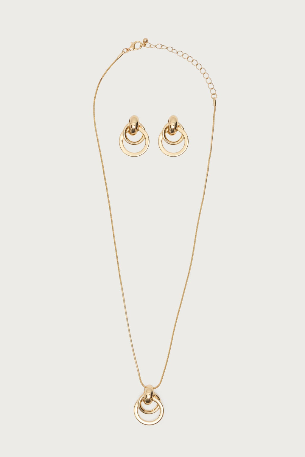 Paired Hoops Necklace & Earrings Set