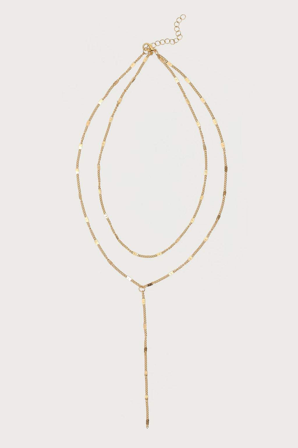Cascading Disc Chain Layered Necklace
