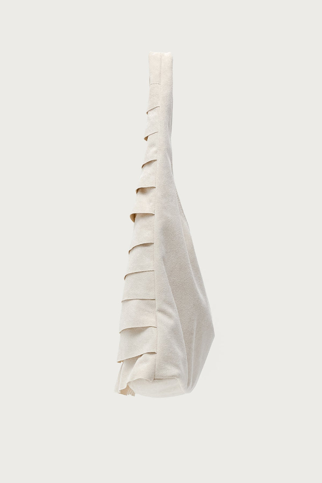 Ruffled Faux Suede Shoulder Bag