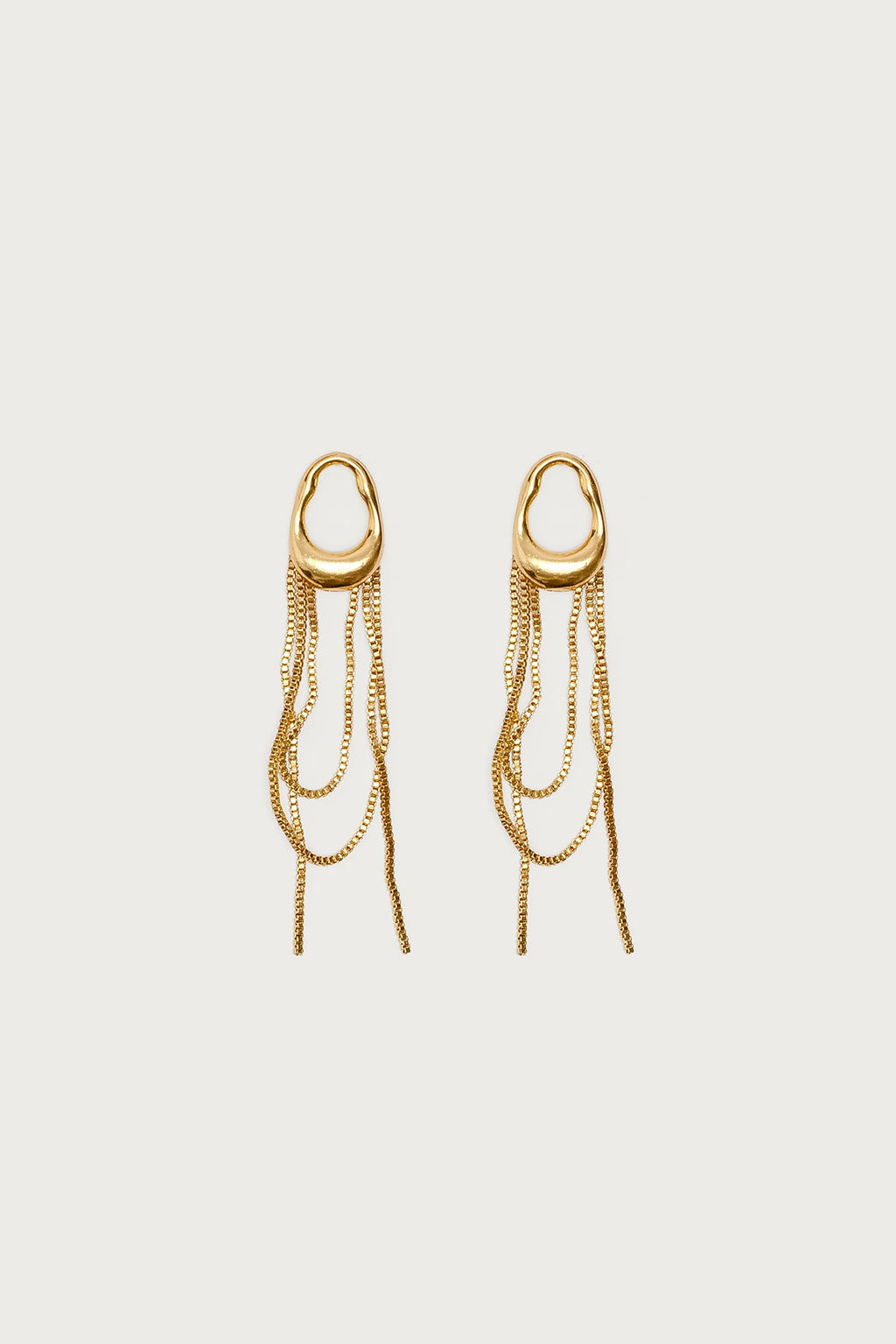 Abstract Dangling Chain Stud Earrings