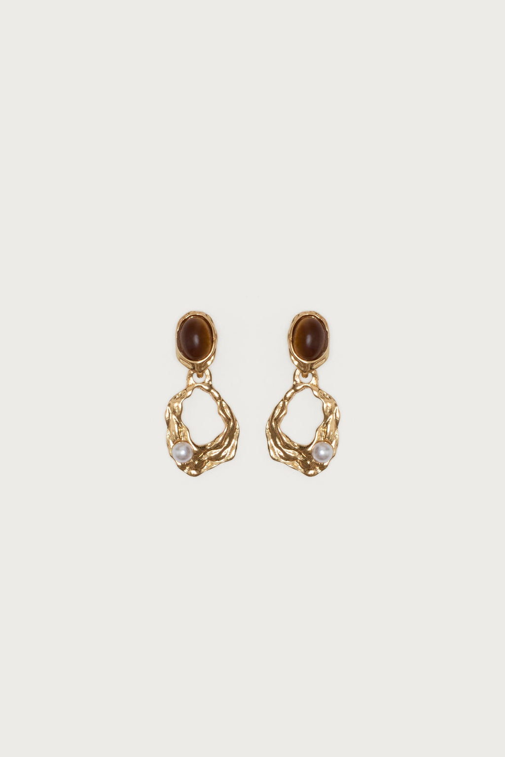 Faux Tiger Eye Abstract Earrings