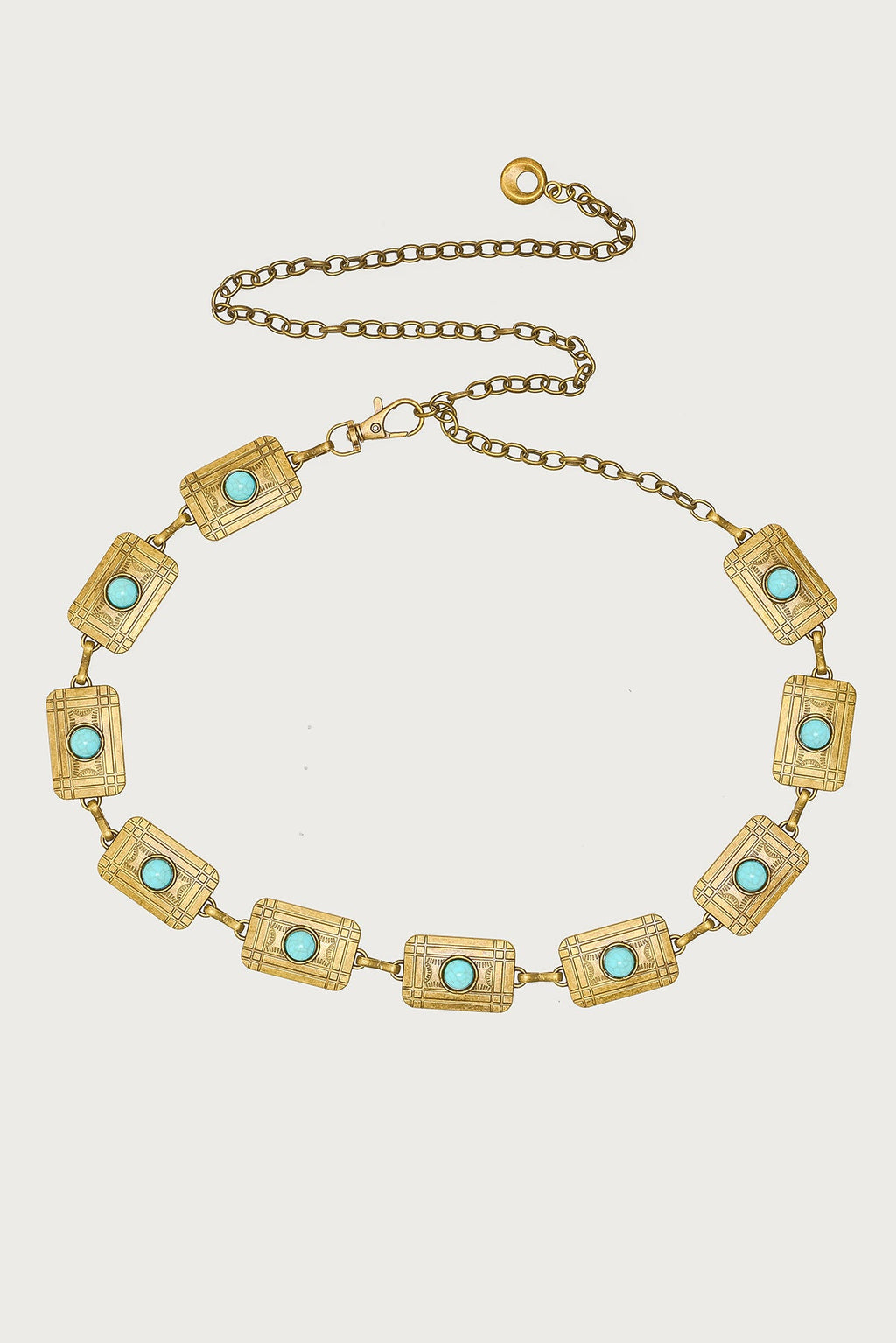 Vintage Stone Pendant Chain Belt