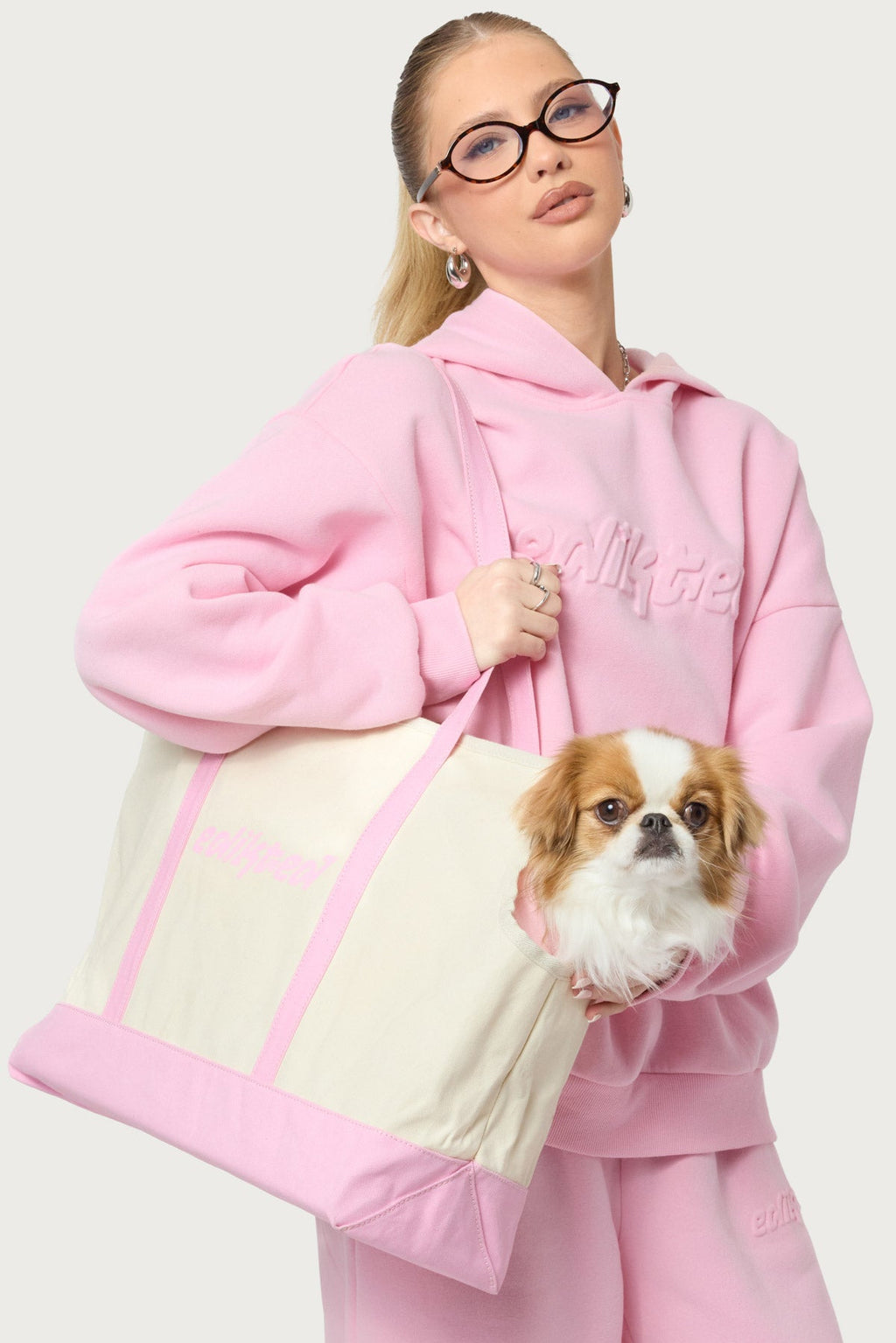Contrast Pet Carrier Tote Bag