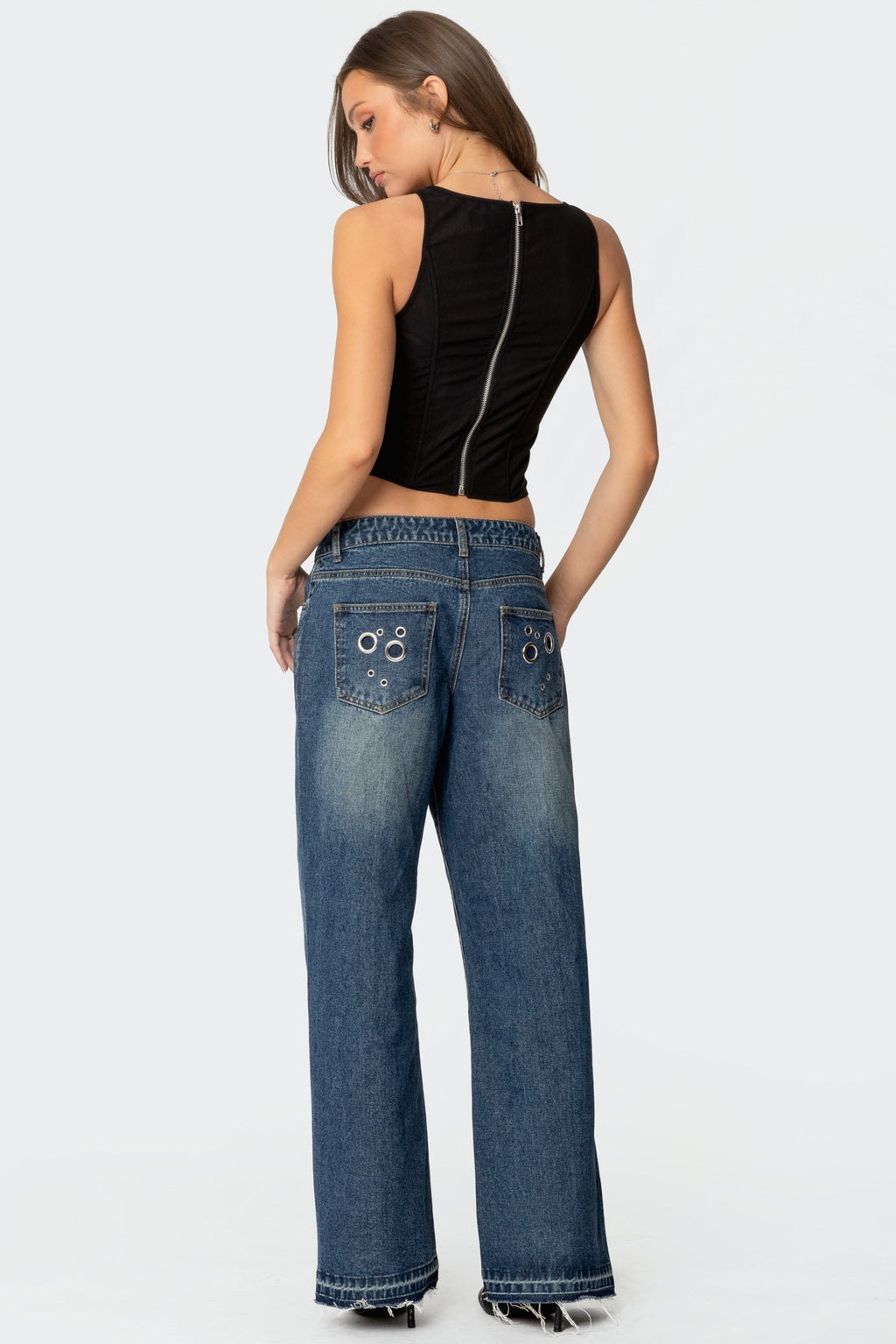 Davis Grommet Low Rise Baggy Jeans