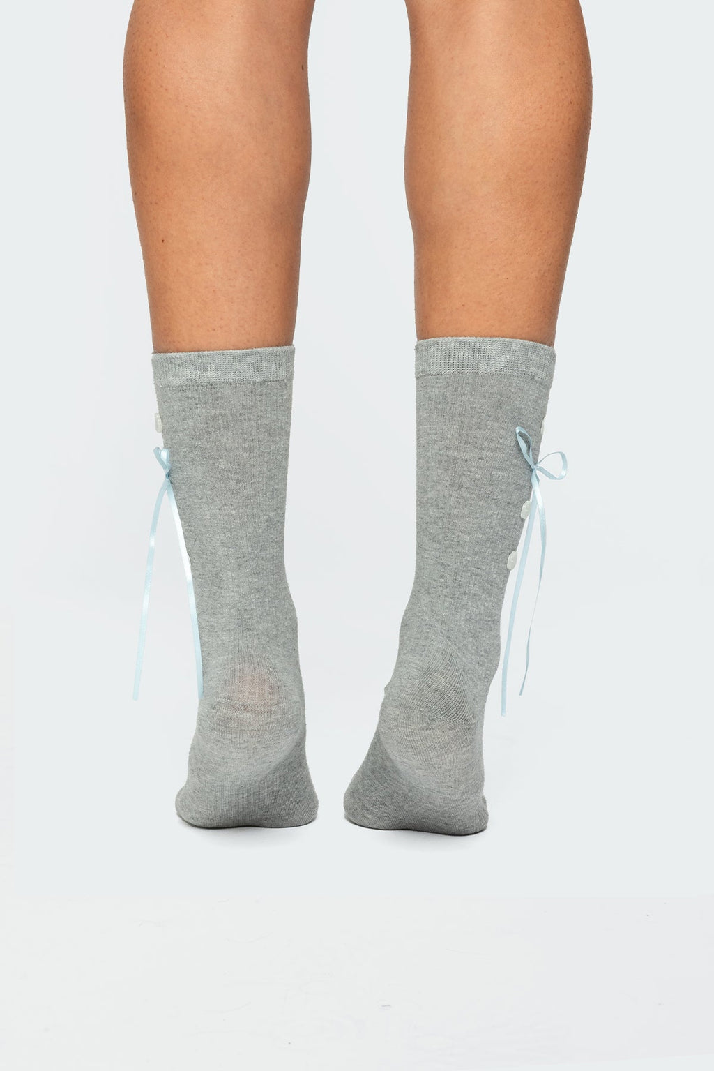 Ribbon & Flower Button Socks