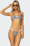 Dini Striped Bandeau Bikini Top