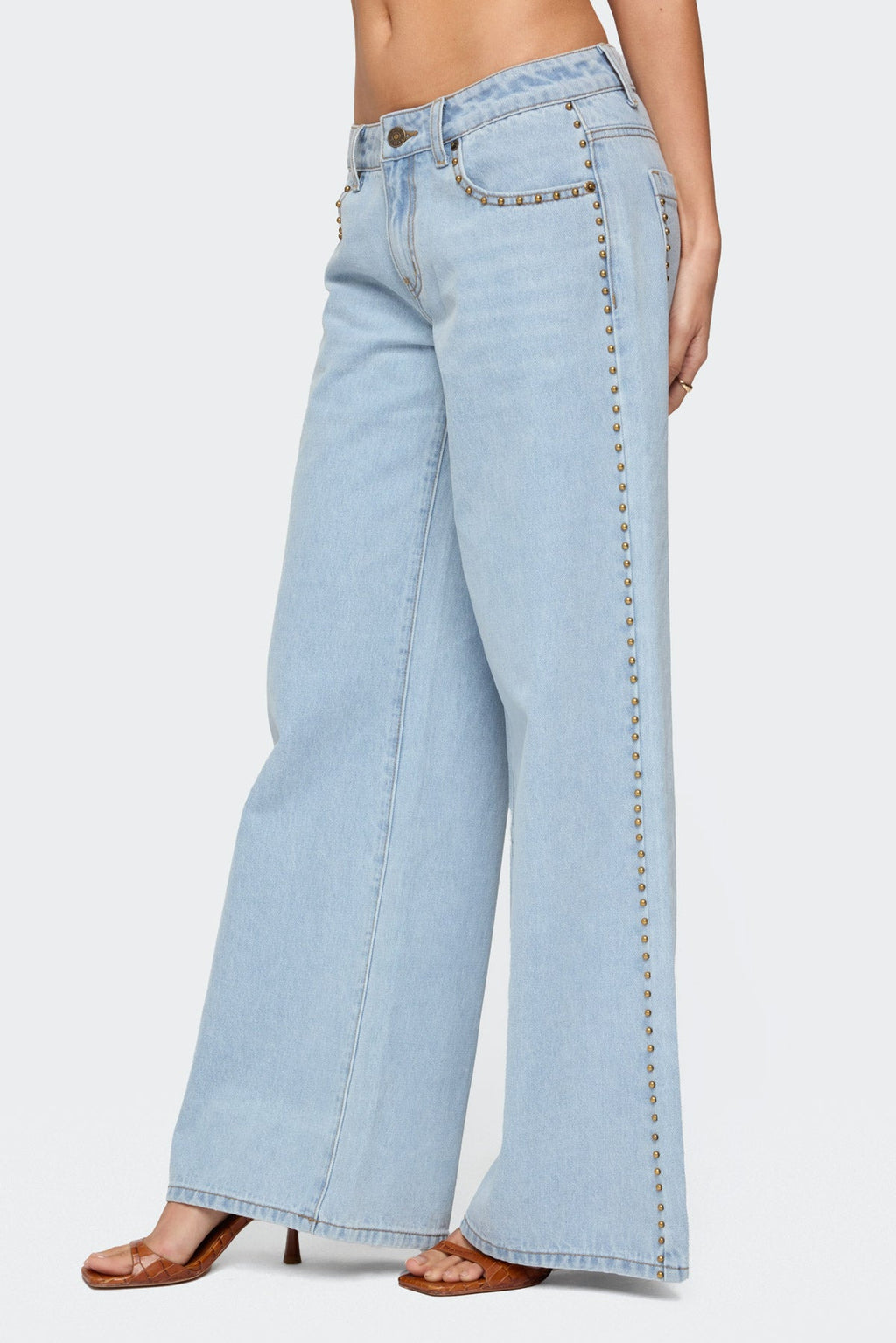 Stassie Studded Low Rise Baggy Jeans