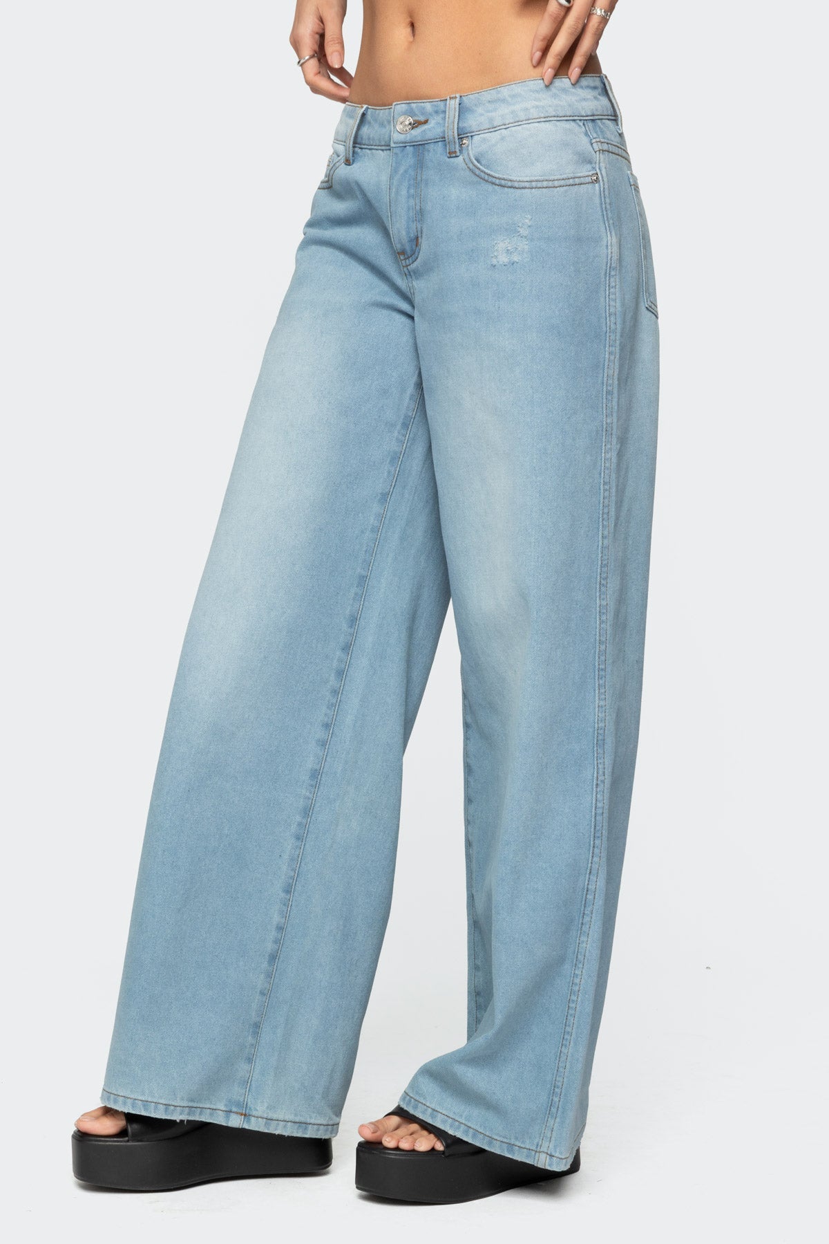 Ripley Distressed Low Rise Baggy Jeans