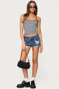 Devin Low Rise Micro Denim Shorts