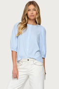 Pinstripe Linen Look Button Up Shirt