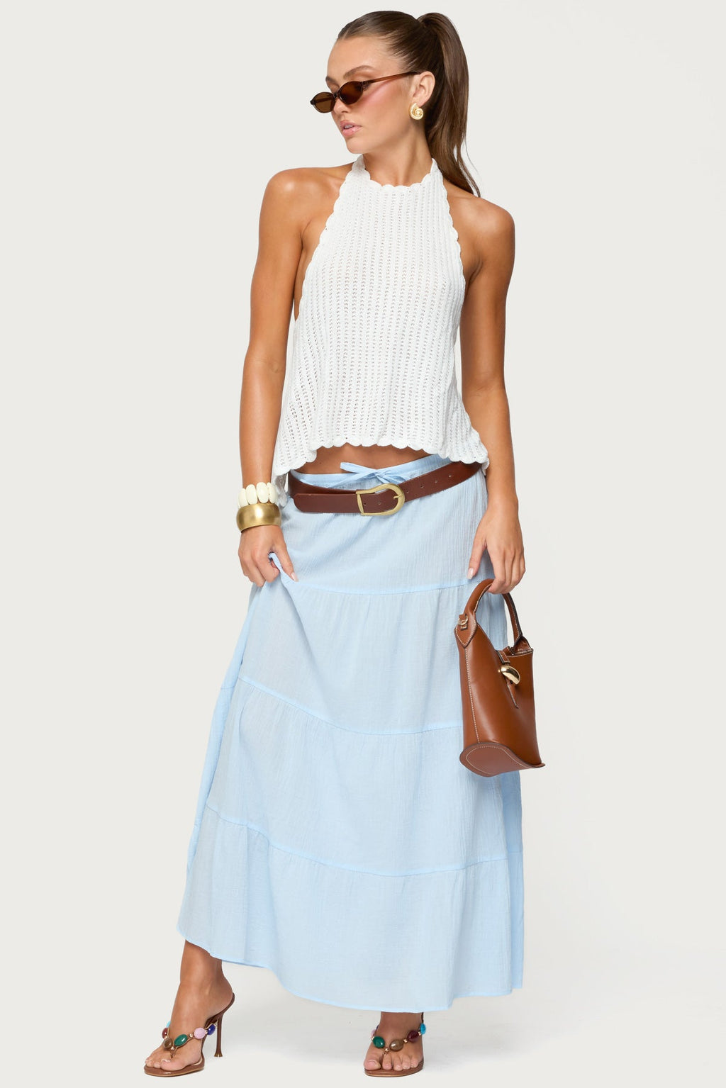 Ivey Backless Crochet Halter Top