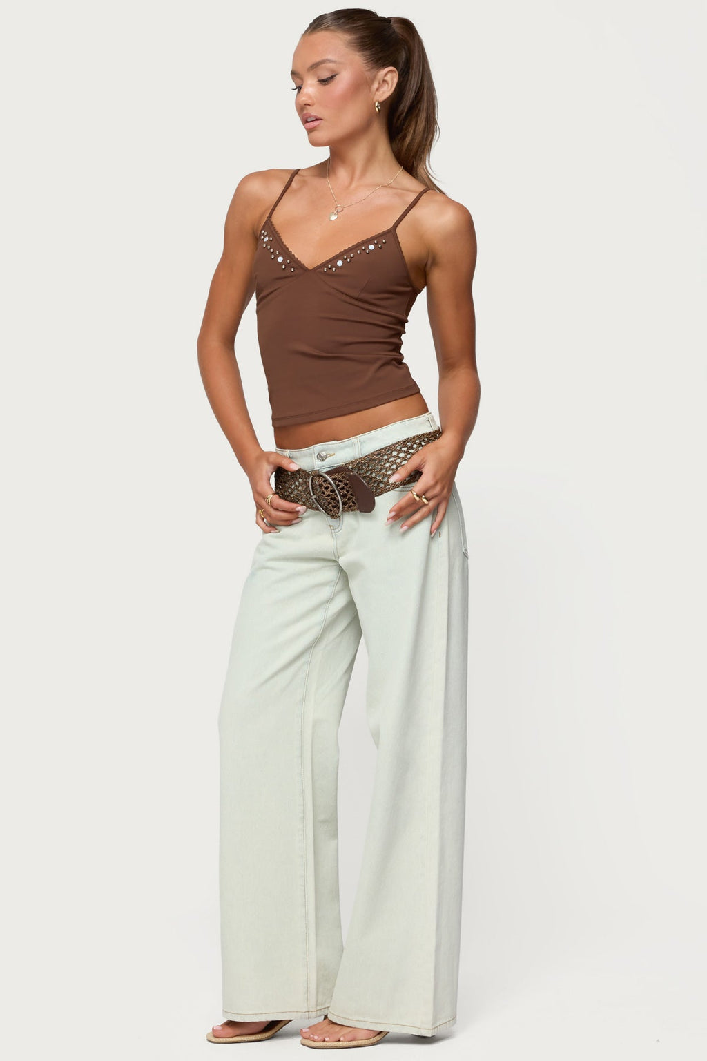 Holland Bead V Neck Tank Top