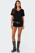 Margie Low Rise Denim Micro Shorts