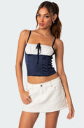 Arabelle Satin Effect Lace Up Corset