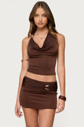 Isaiah Abstract Ring Halter Top