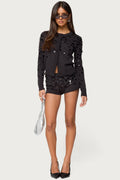 Cierra Sequin Knit Micro Shorts