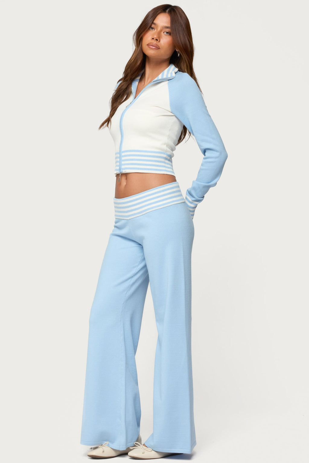Clarisse Stripey Flared Knit Pants