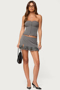 Mona Lacey Slit Pinstripe Mini Skort