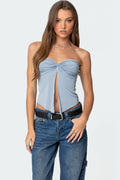 Twisted Split Front Tube Top