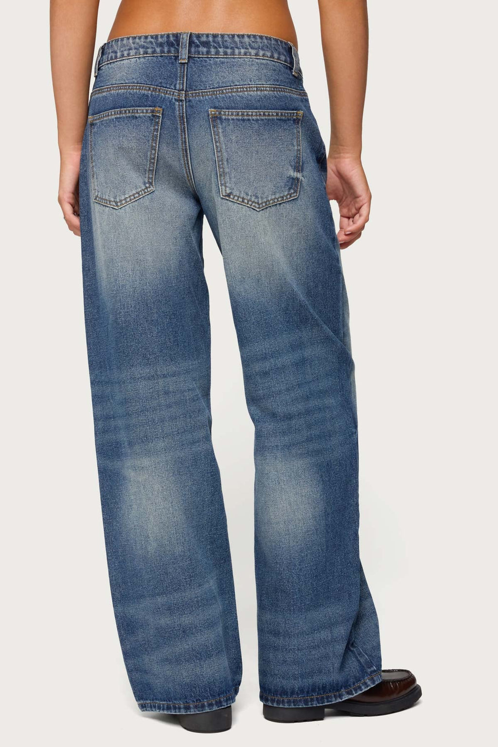 Raelynn Washed Low Rise Baggy Jeans
