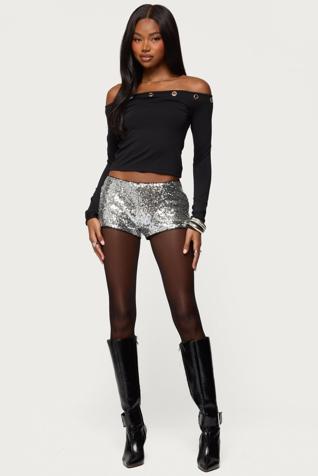 Trina Grommet Off Shoulder Top