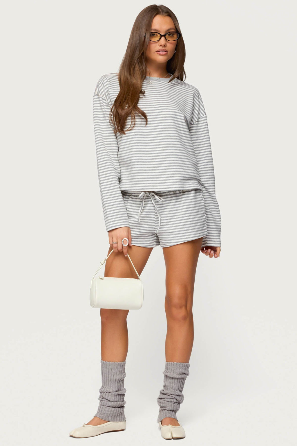 Jainee Striped Drawstring Shorts