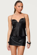 Jema Cupped Satin Effect Top