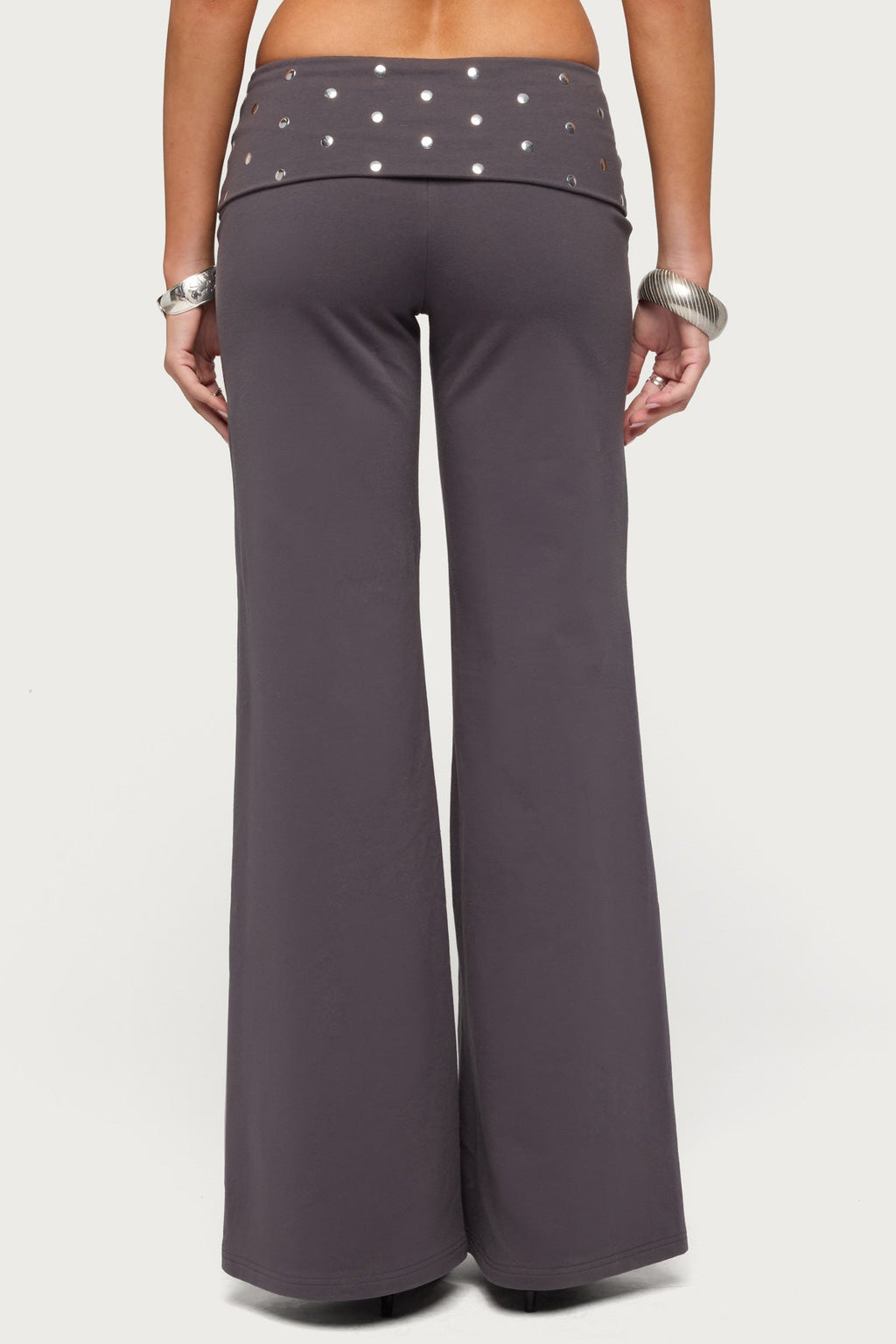 Breanna Studded Foldover Wide Leg Pants