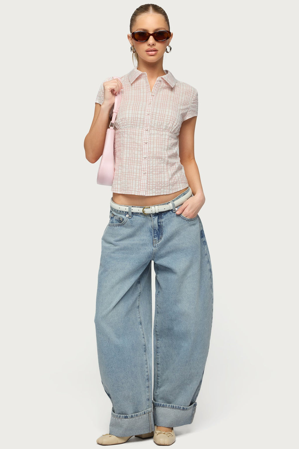 Petite Kella Low Rise Baggy Jeans