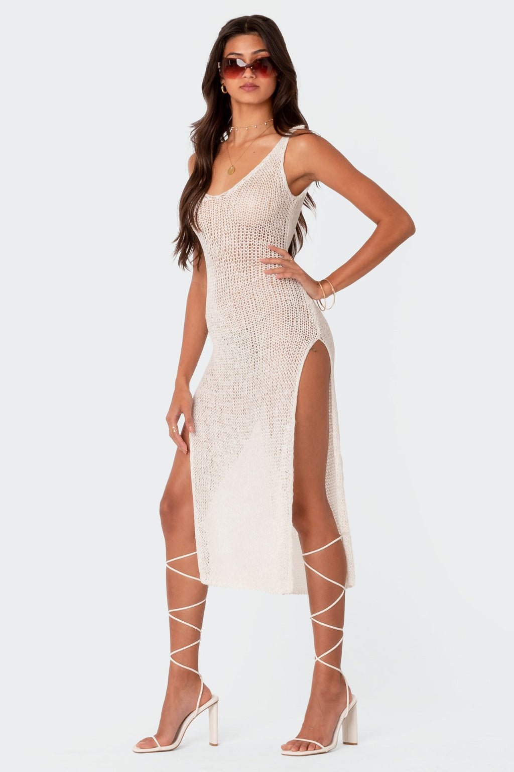 Nevea Open-Back Knitted Midi Dress