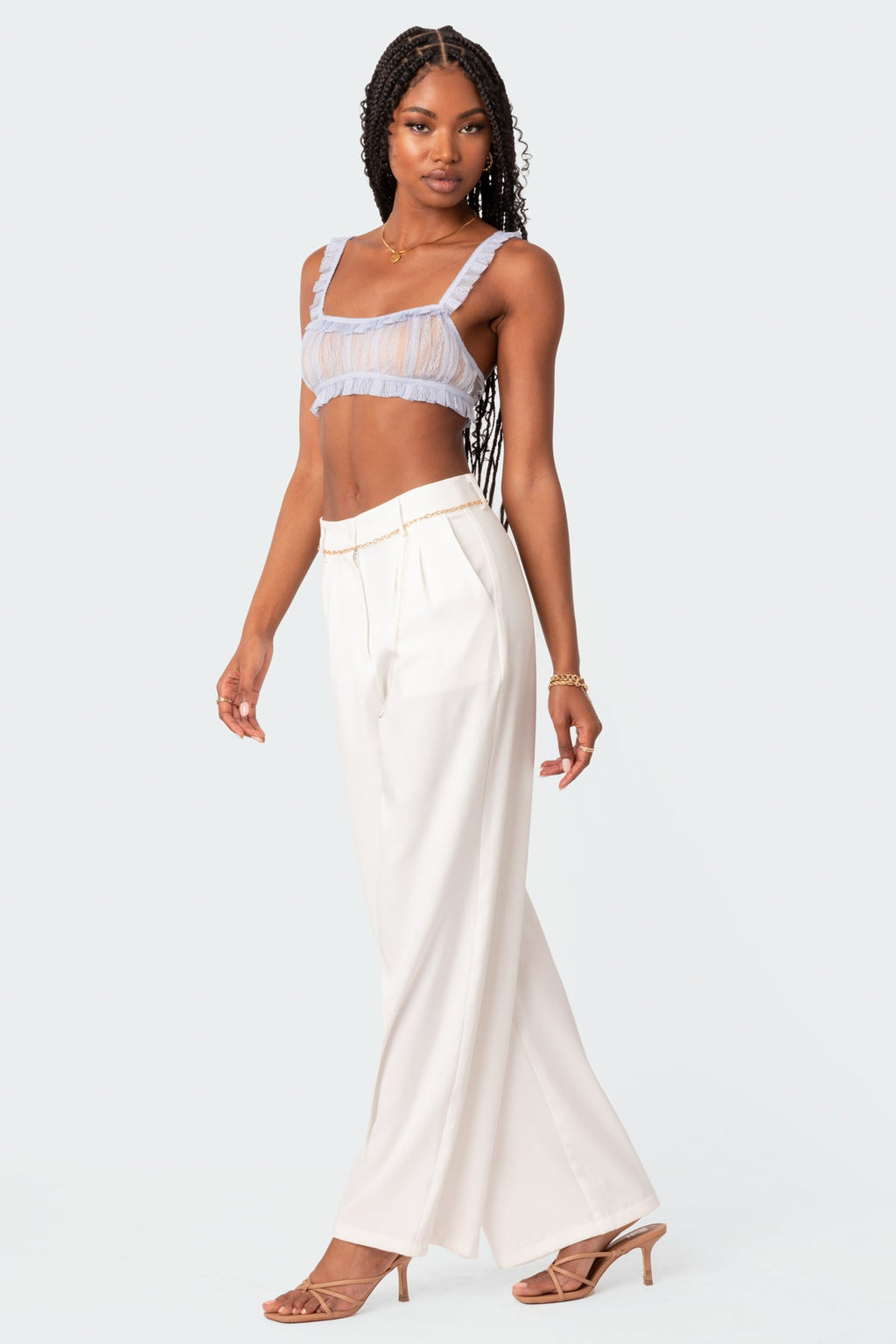 Gabi Ruffle Sheer Lace Bralette