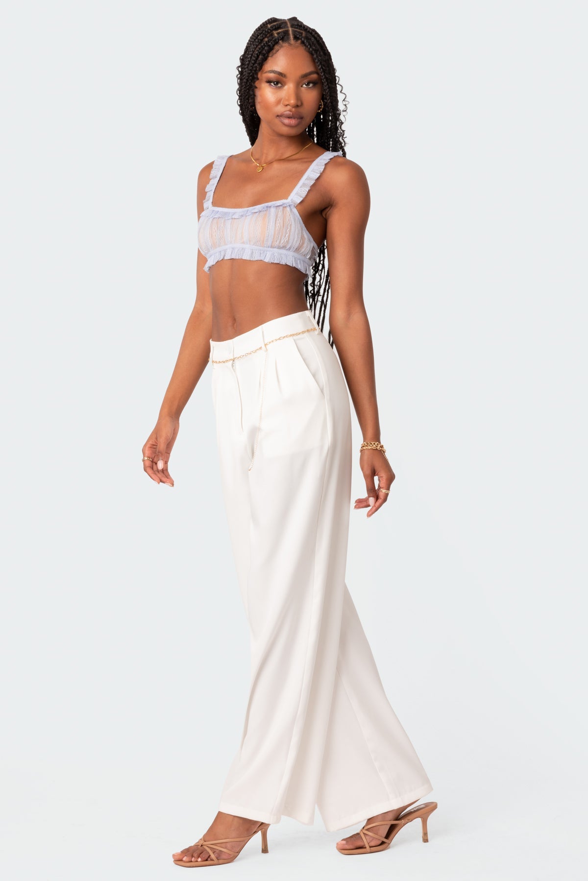 Gabi Ruffle Sheer Lace Bralette