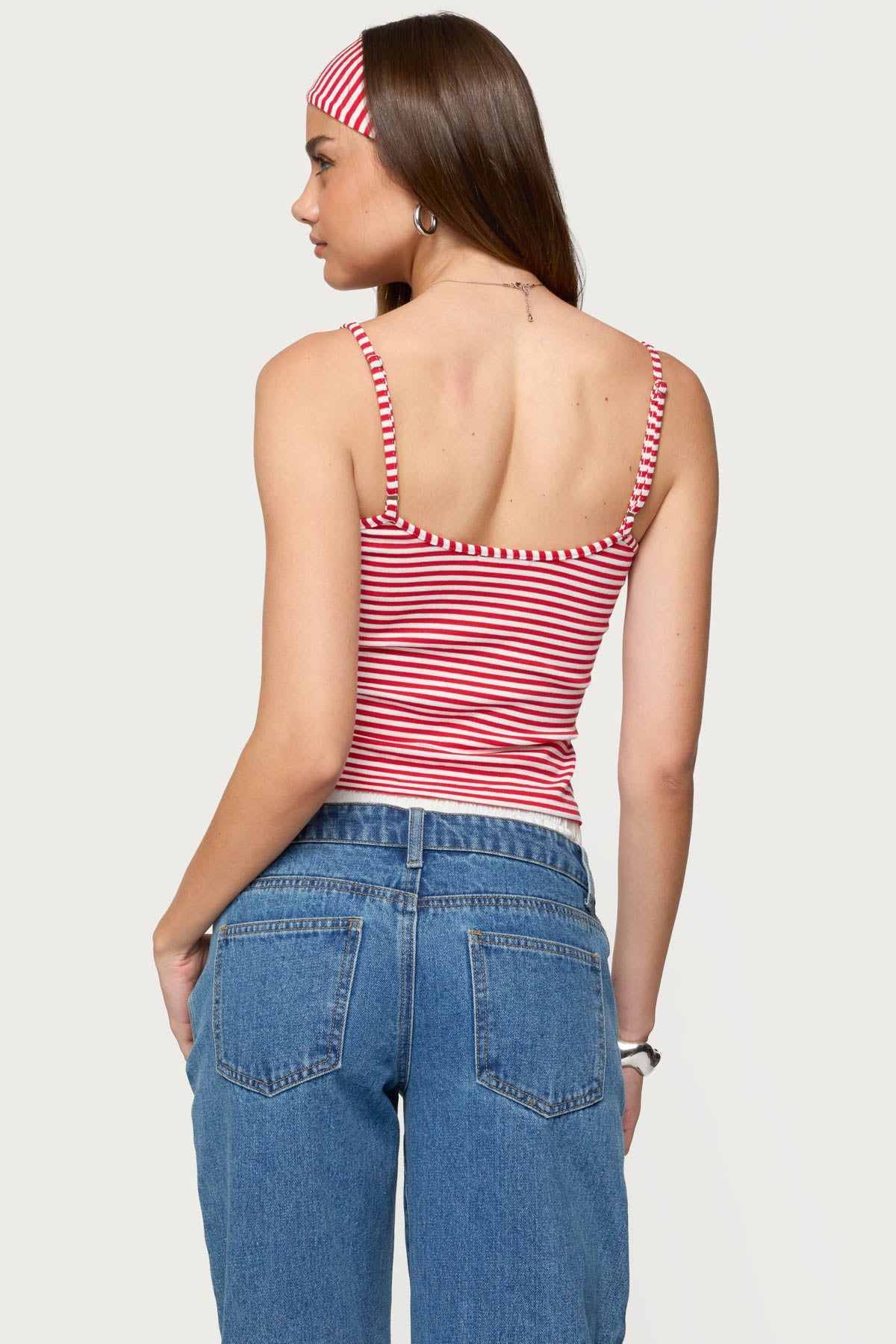 Two Piece Striped Headband Tank Top