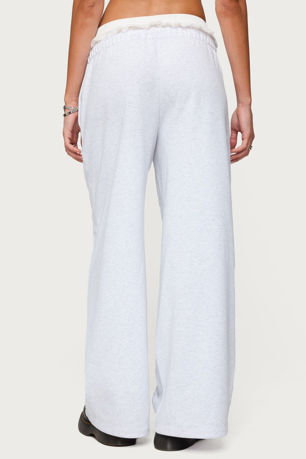 Tamia Peekaboo Ruffle Lace Sweatpants