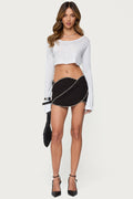 Abstract Rhinestone Mini Skort