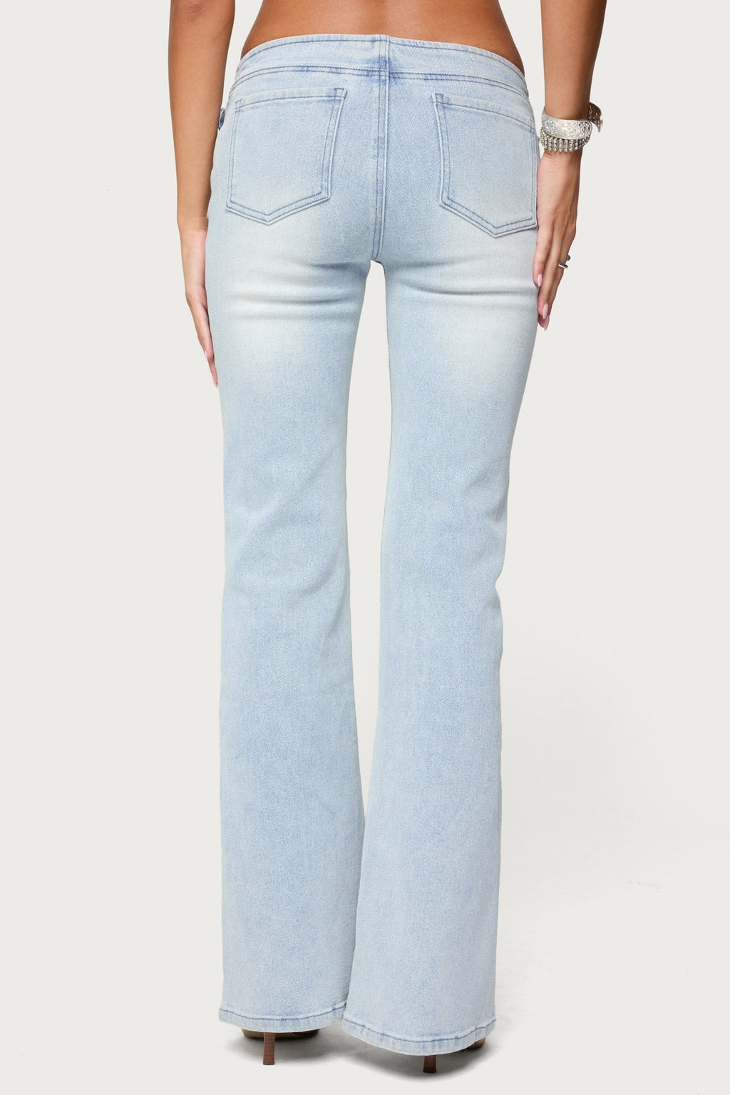 Kenza Belted Low Rise Flared Jeans