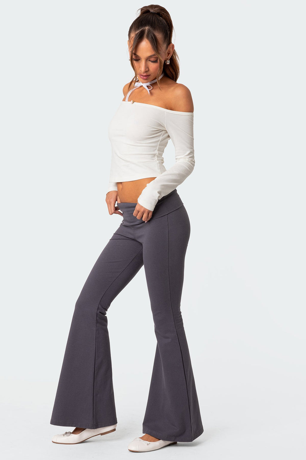 Naomi Foldover Flared Leggings