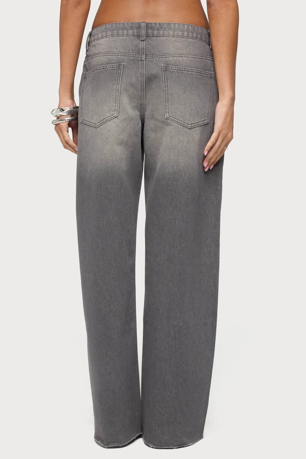 Raelynn Washed Low Rise Baggy Jeans