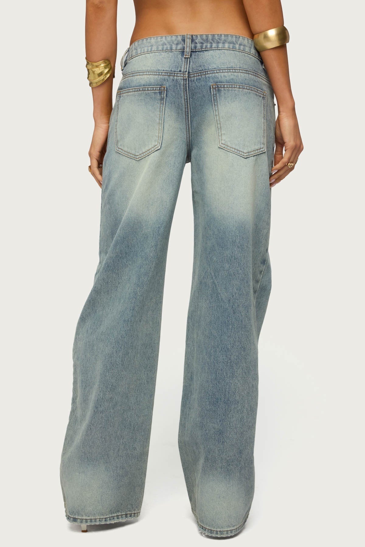 Raelynn Washed Low Rise Baggy Jeans