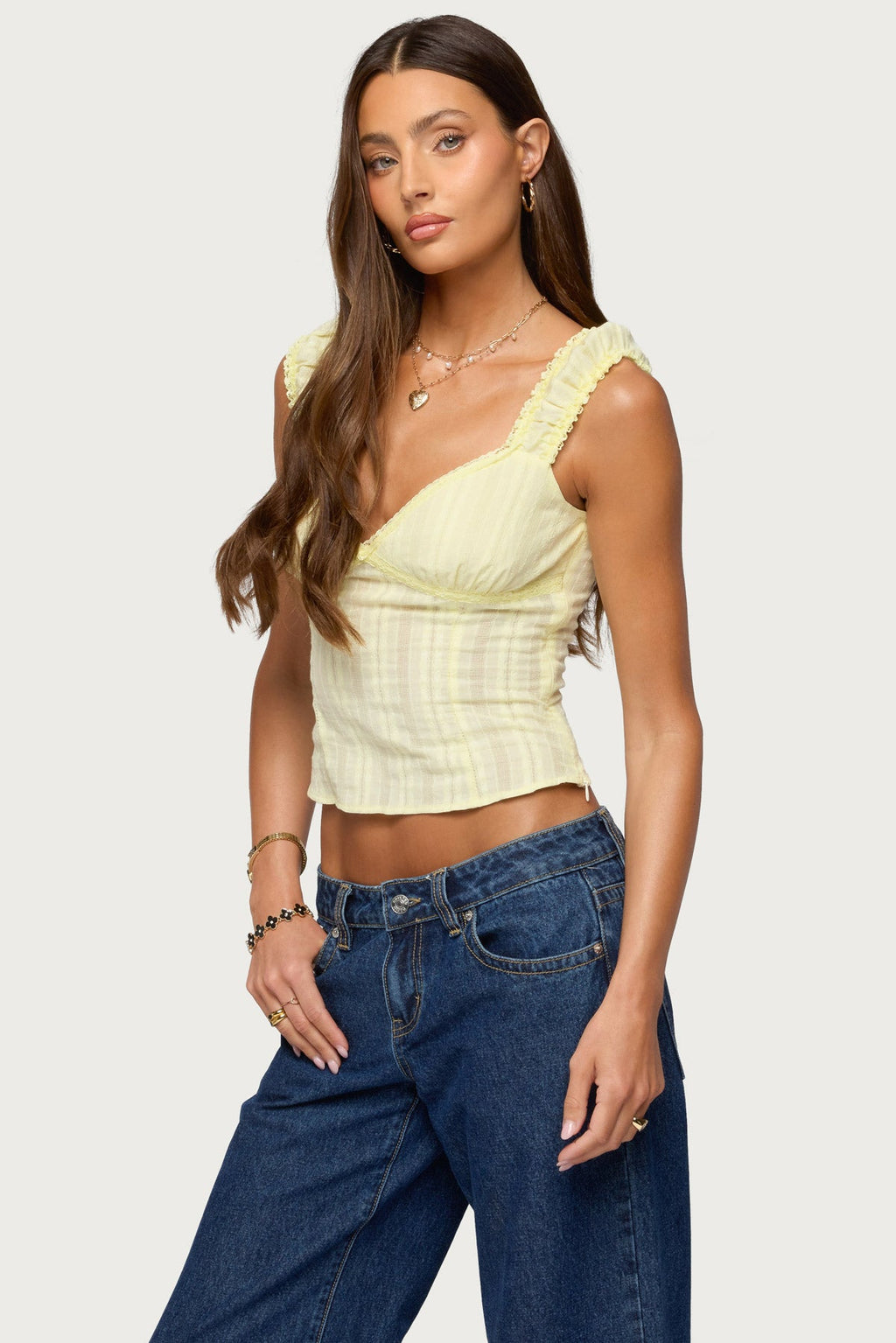 Katerine Embroidered Stripey Cotton Top